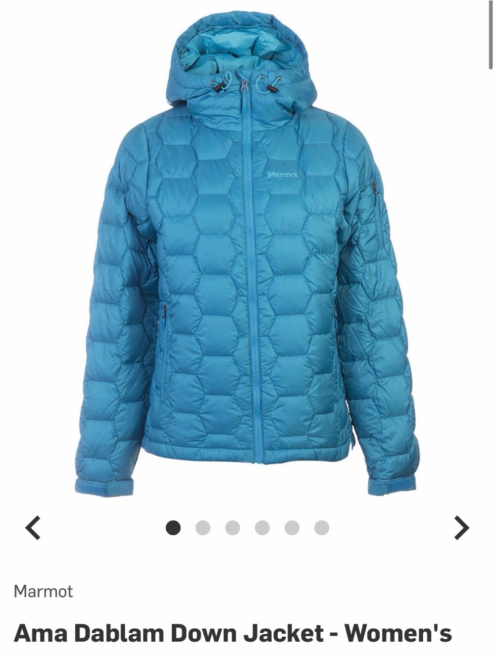Marmot Women's Ama Dablam Teal Blue Down Puffer Jacket